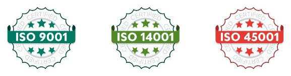 ISO 9001, ISO 14001, ISO 45001